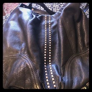 B. Makowsky Black Silver Studded Handbag